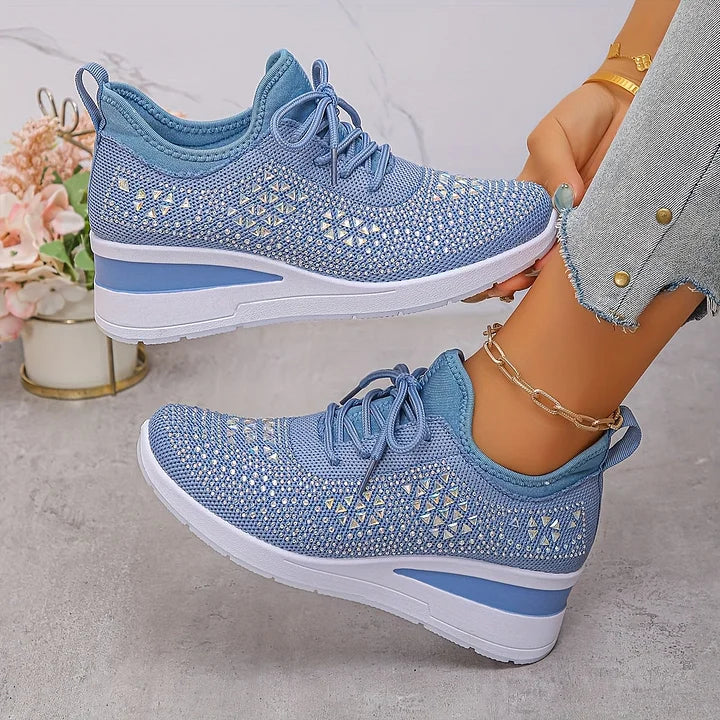 Women's Rhinestone Sneakers with Arch Support