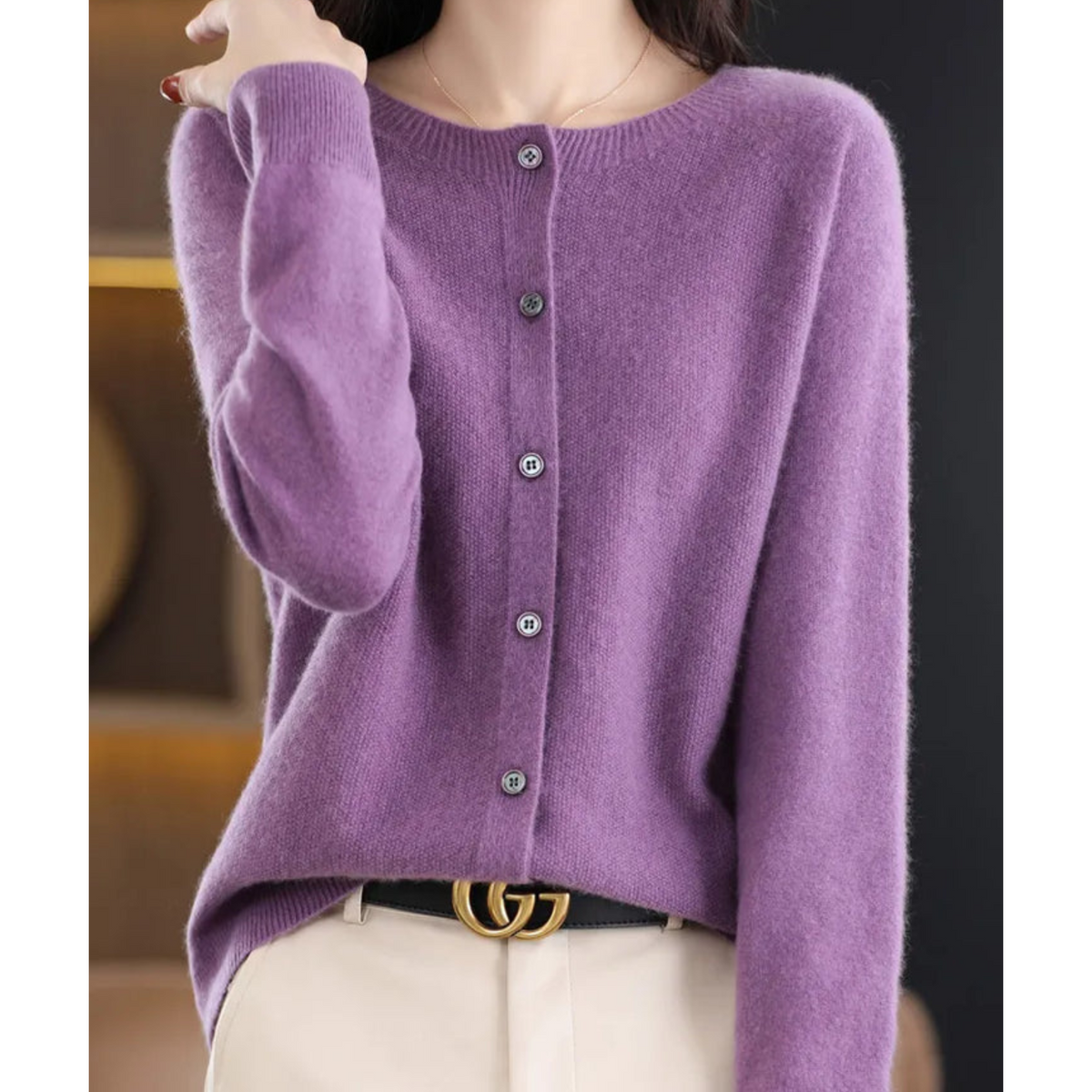 Cardigan en maille doux à manches longues pour femme
