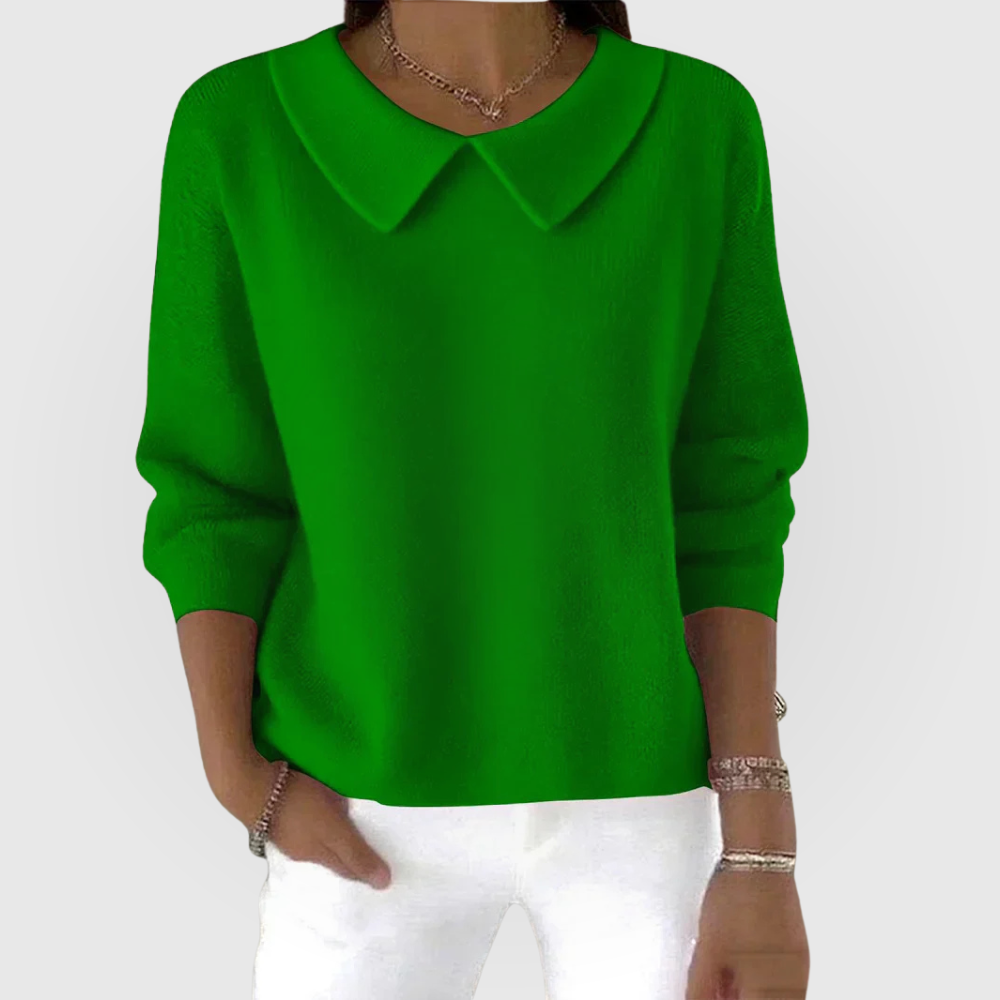 Women's Collared Casual Long Sleeve Sweater