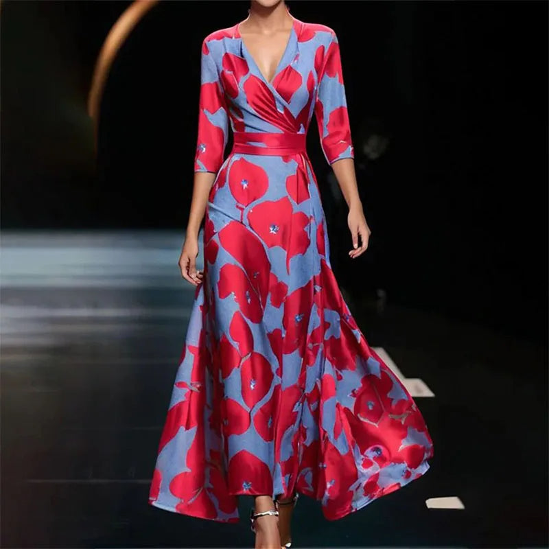 Chic Floral Maxi Dress with Flowing Design