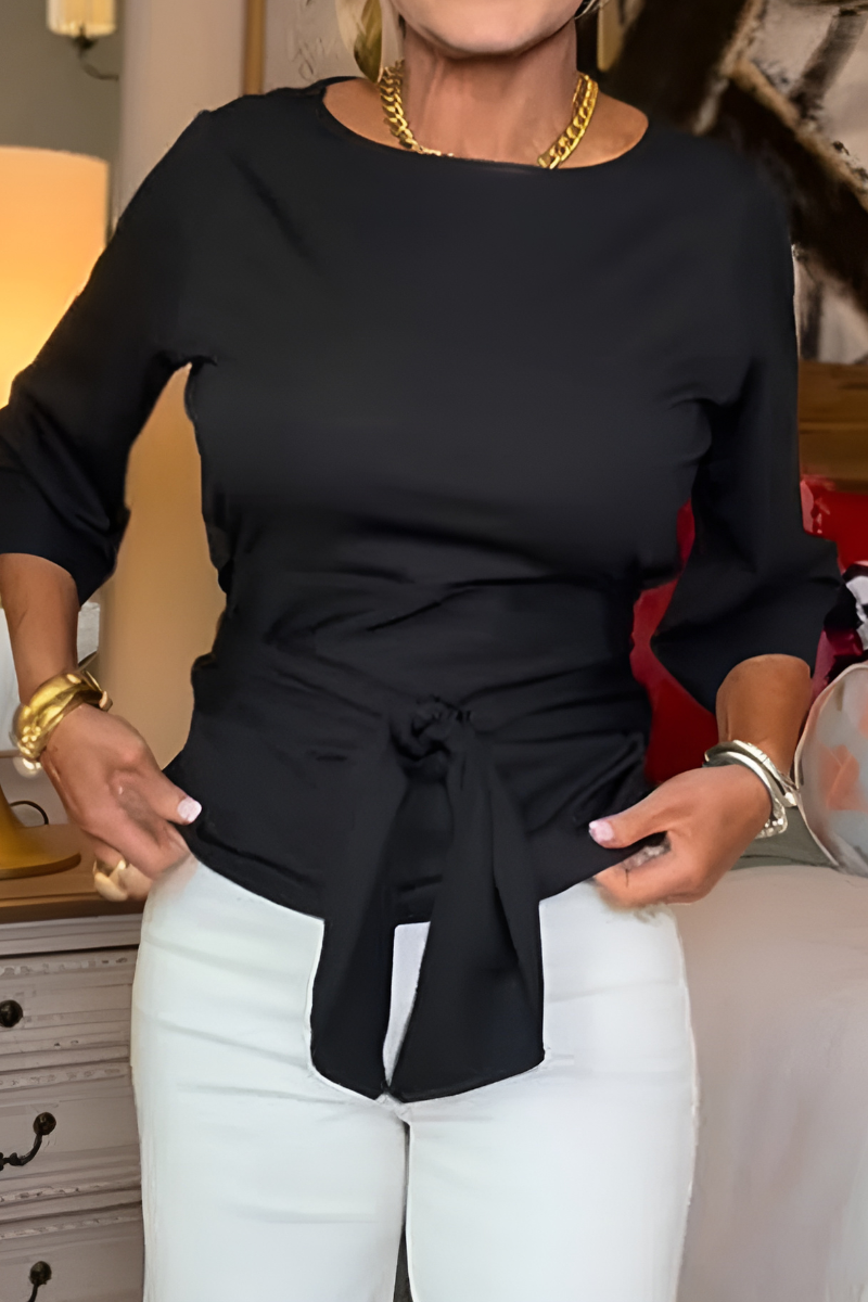 Top de mujer con lazo en la cintura y cordón ajustable