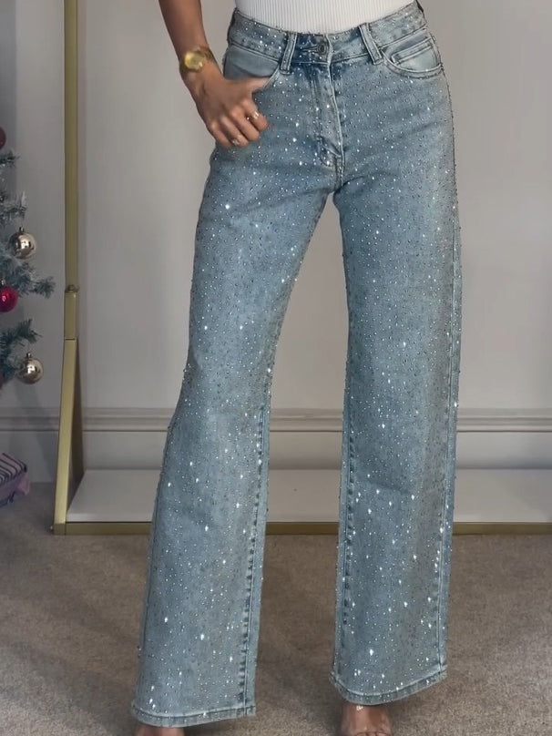 Natalie - Embellished Straight Leg Jeans