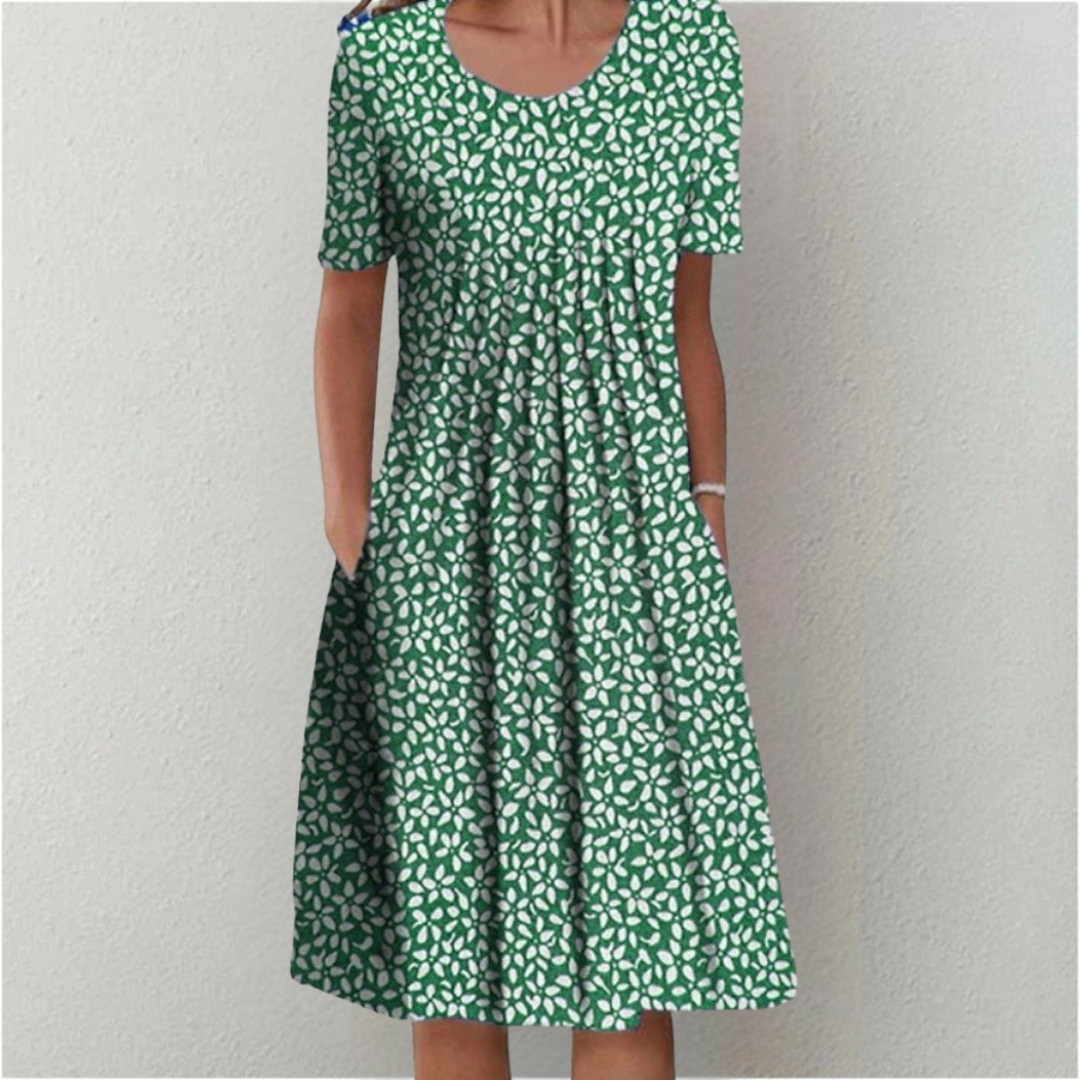 Women's Casual Floral Style Print Midi Dress