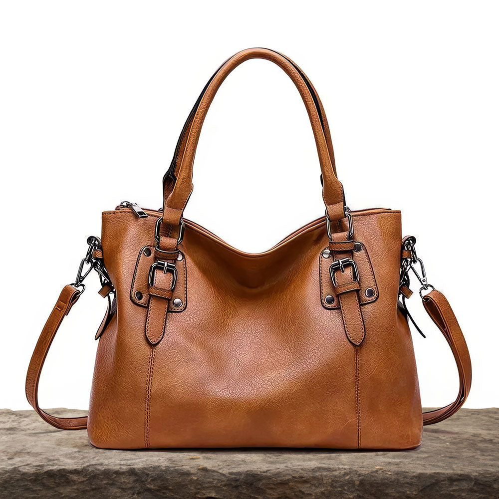 Sarah - Vegan Leather Structured Shoulder Bag