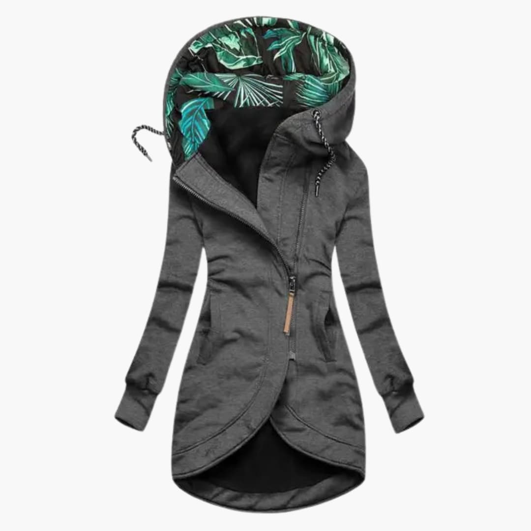 Women's Long Hooded Windbreaker Jacket