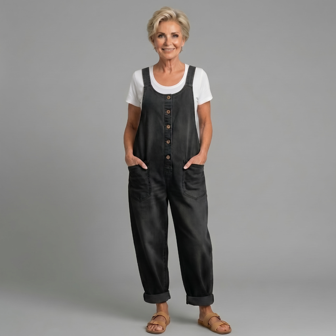 Women's Vintage Washed Denim Overalls
