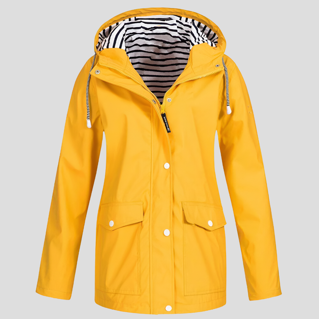Giacca impermeabile antivento con cappuccio da donna