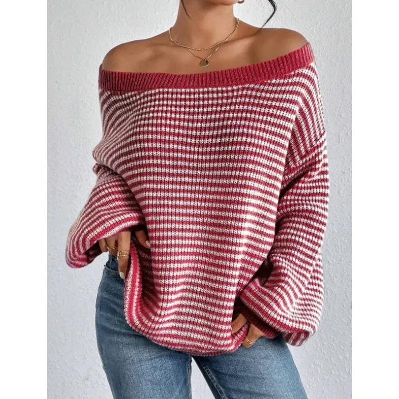 Pull tricoté patchwork coloré pour femmes