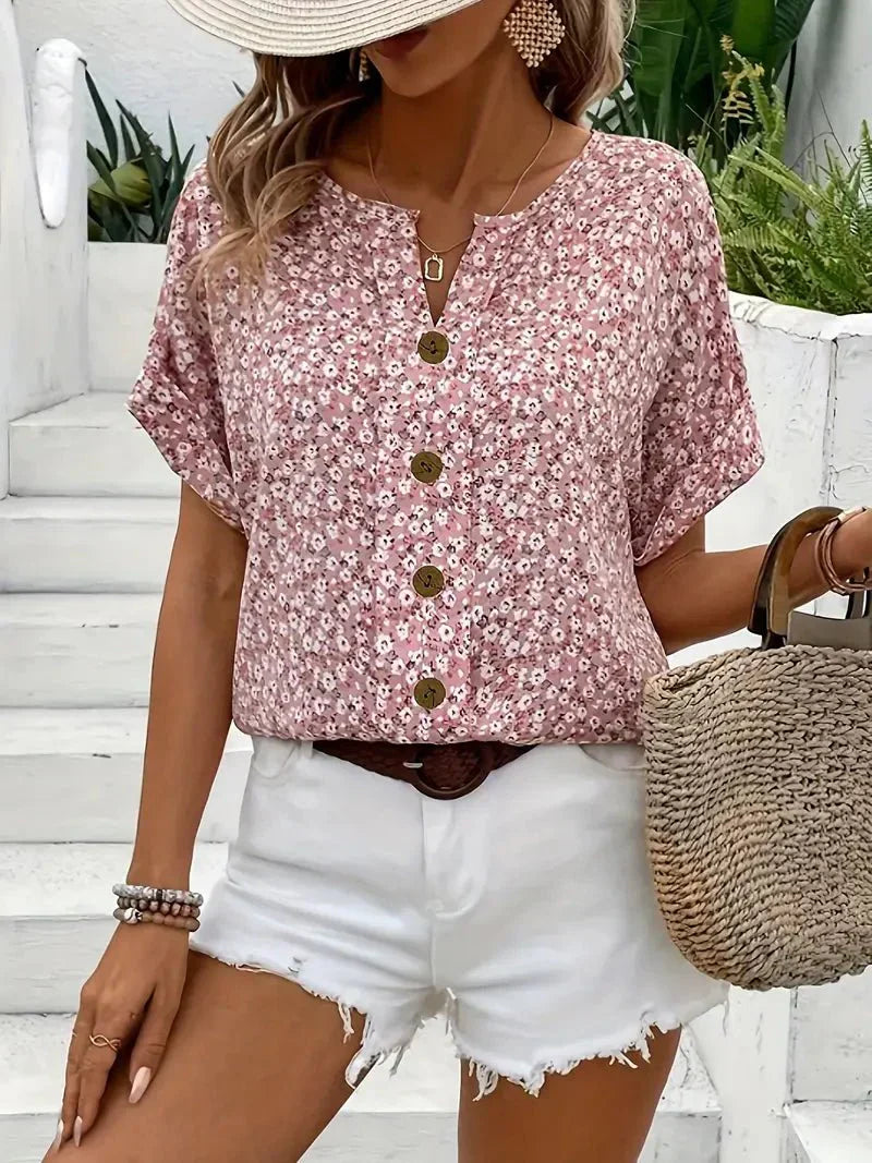 Suzanne - Button-Front Summer Blouse