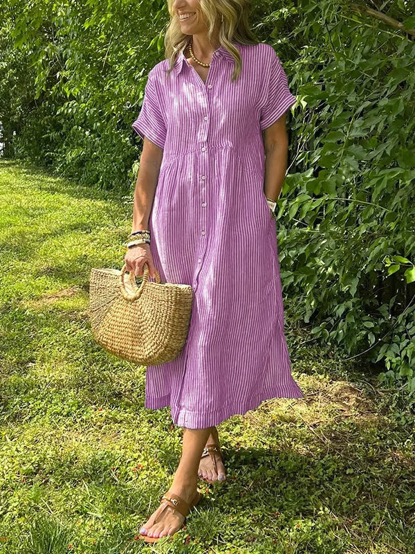 Wendy Pinstripe Shirt Dress for Women