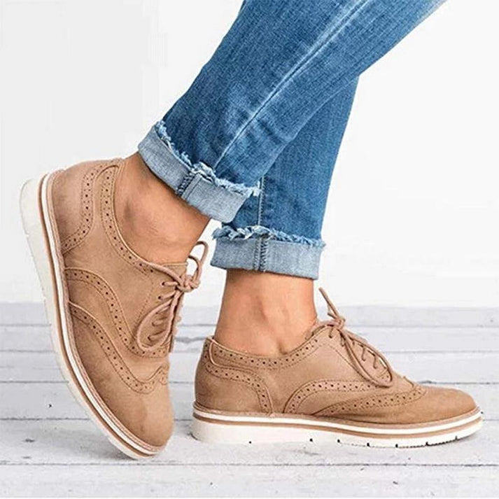 Γυναικεία Οξφόρντ Sneakers με Κορδόνια και Διακοσμητικά Brogue