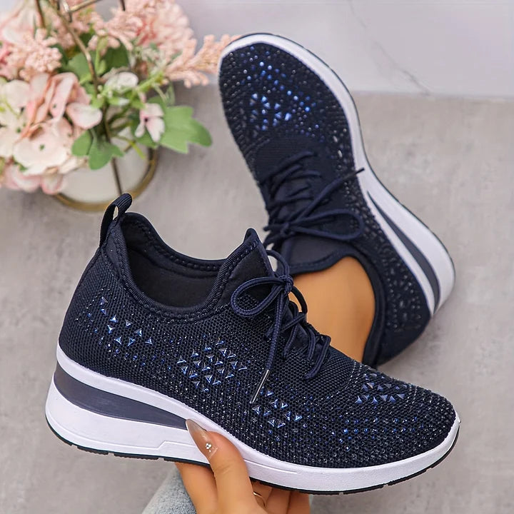 Women's Rhinestone Sneakers with Arch Support