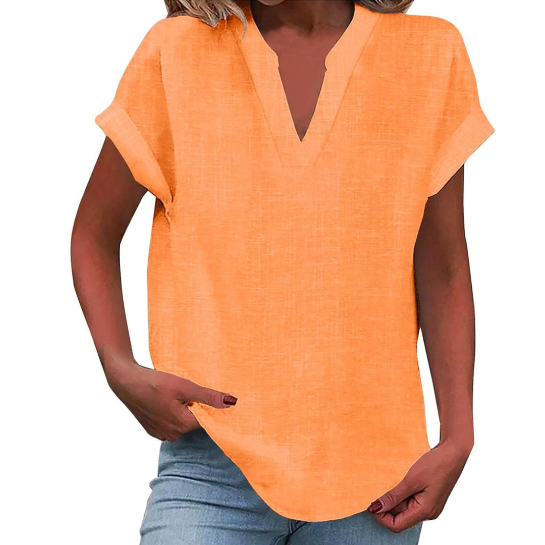 Blouse d'été décontractée pour femme, col en V, coupe ample