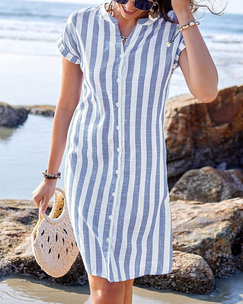 Lucy - Striped Shirt Dress