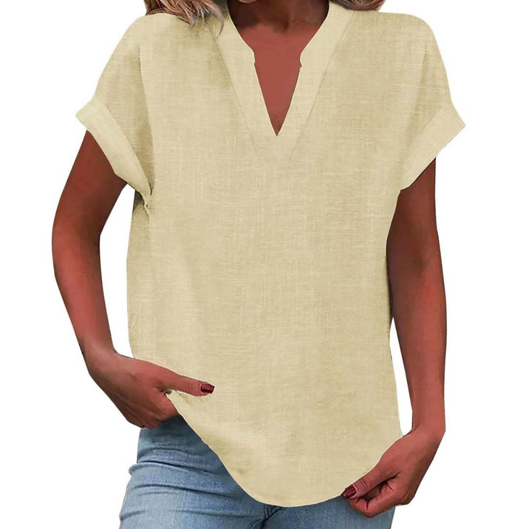 Blouse d'été décontractée pour femme, col en V, coupe ample