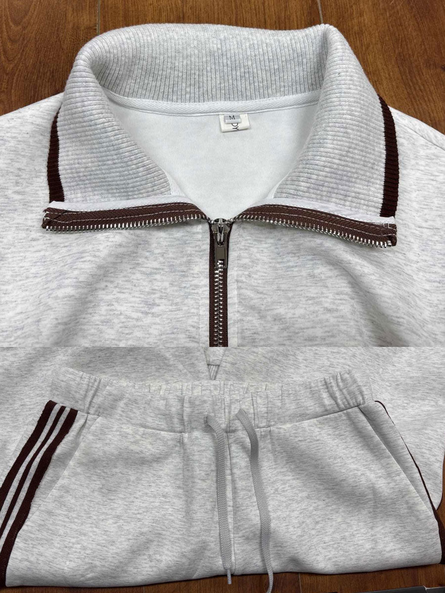 Women's Half-Zip Sweatshirt & Wide-Leg Trouser Co-Ord Set