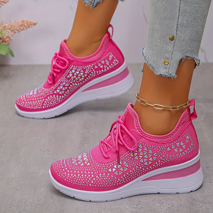 Women's Rhinestone Sneakers with Arch Support