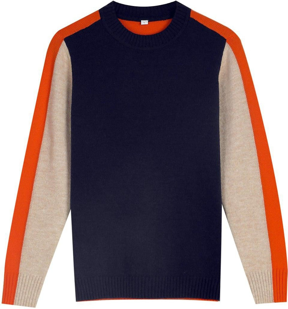 Women’s Color Block Crew Neck Knit Sweater