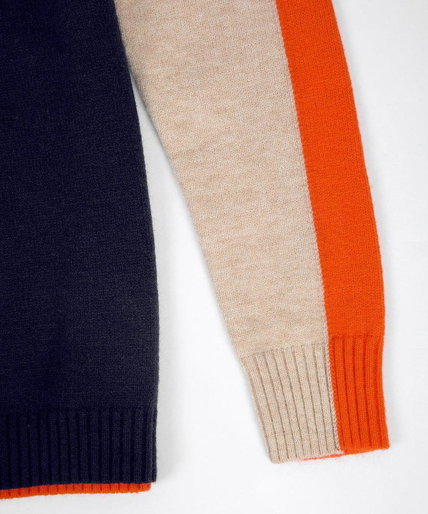 Women’s Color Block Crew Neck Knit Sweater