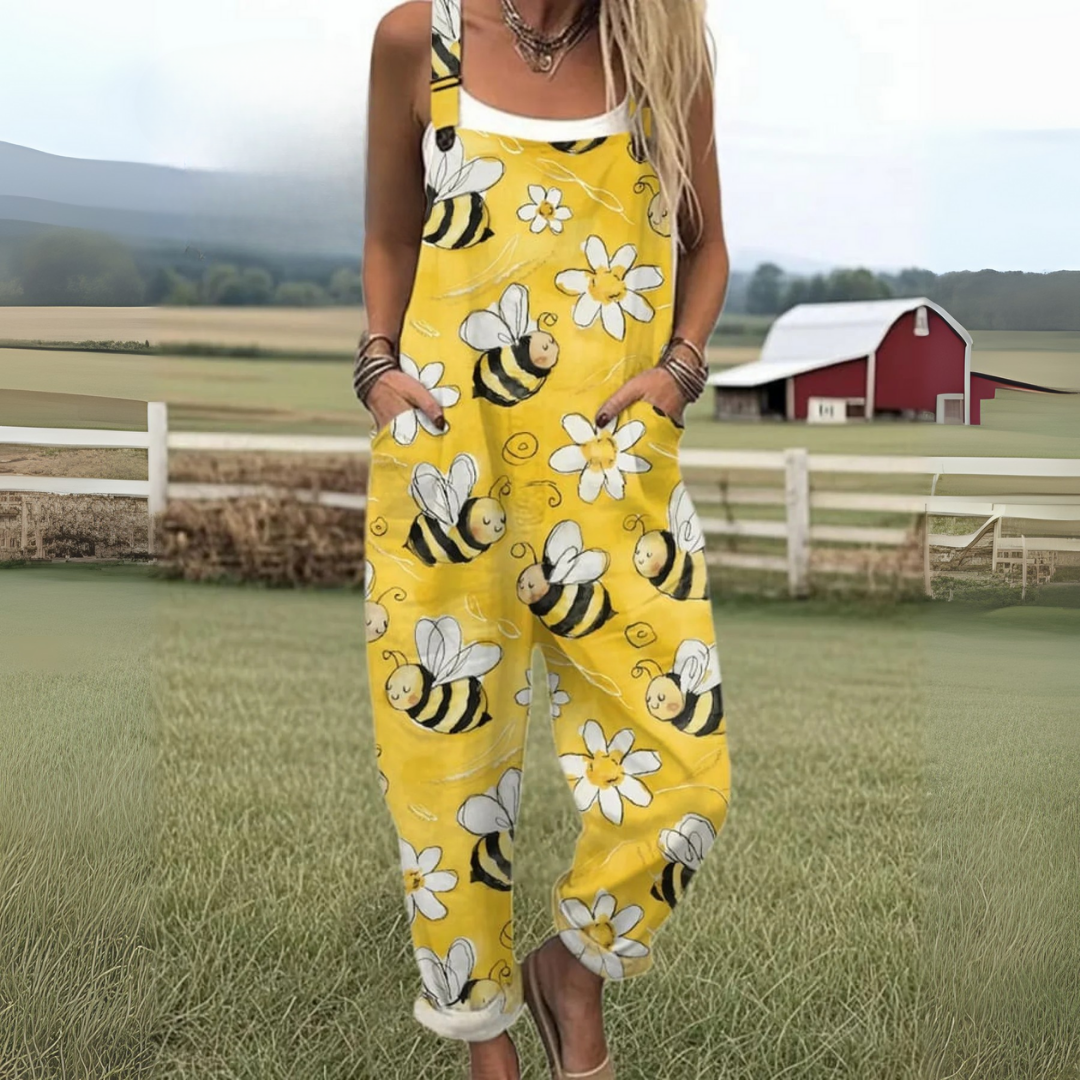 Mono sin mangas para mujer con estampado de abejas