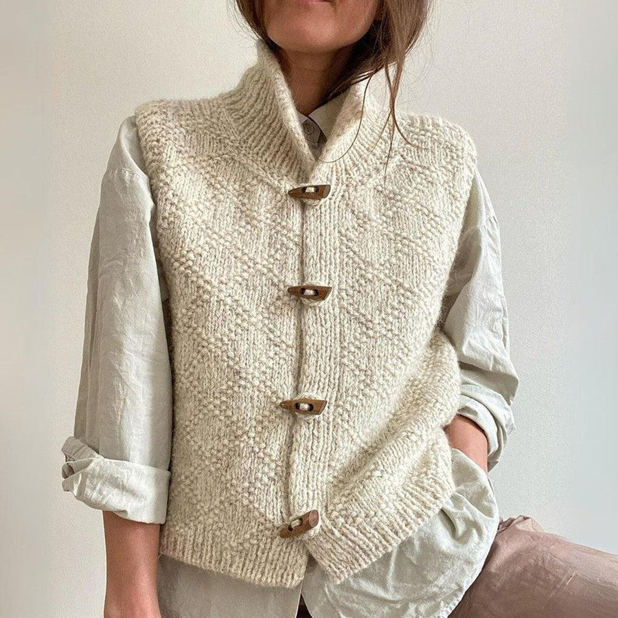 Women's Knit Button Front Sleeveless Cardigan
