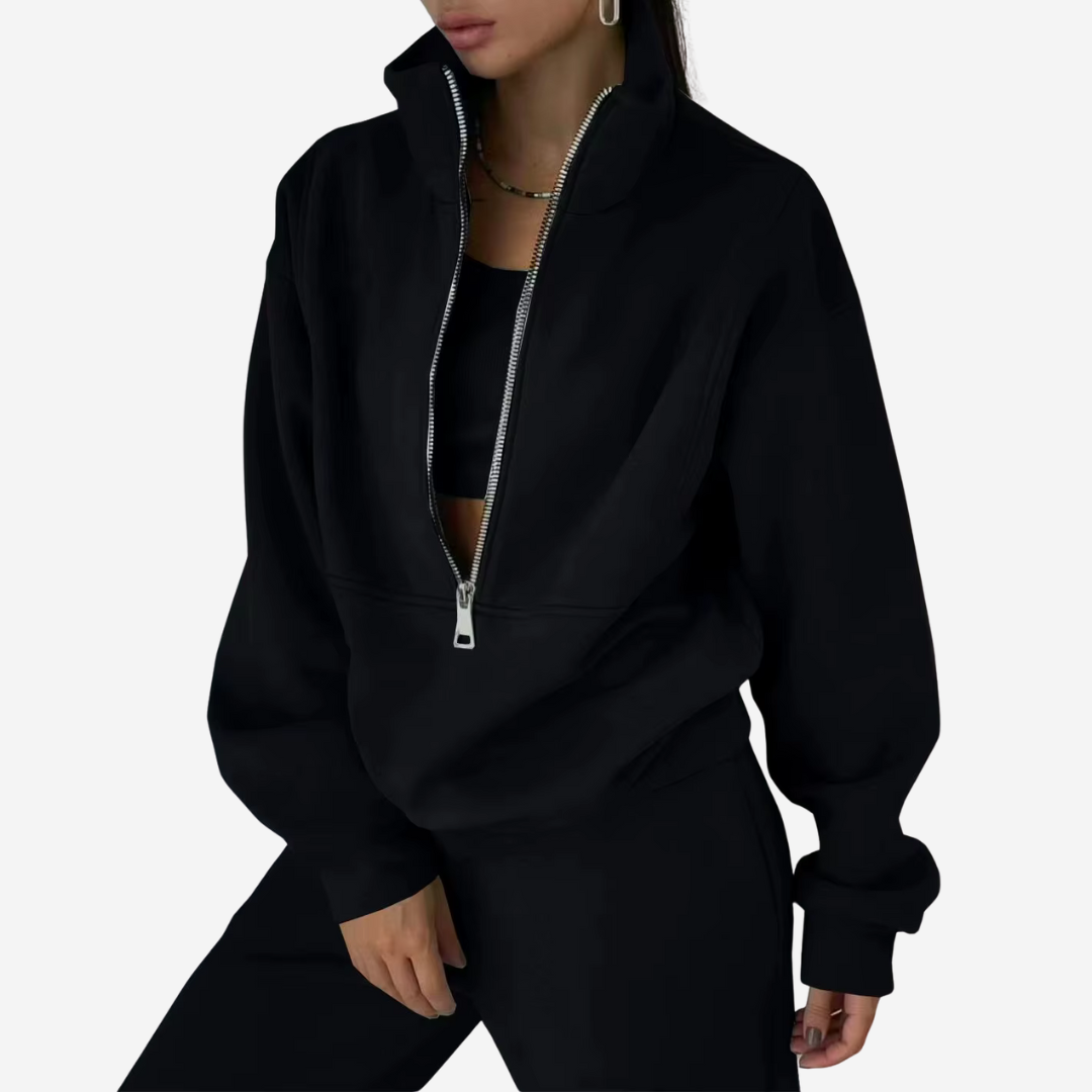Women's Half-Zip Sweatshirt & Jogger Set