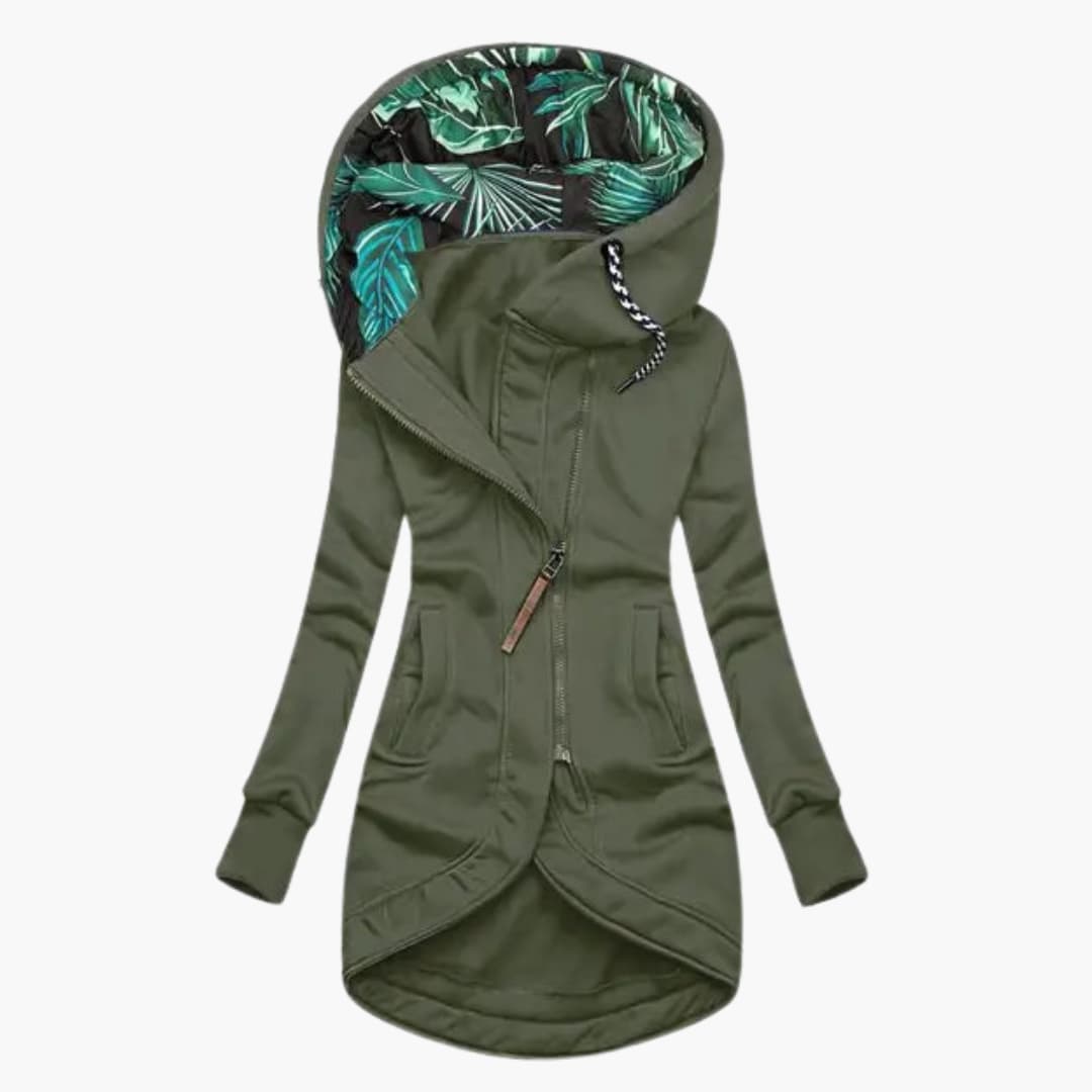 Women's Long Hooded Windbreaker Jacket