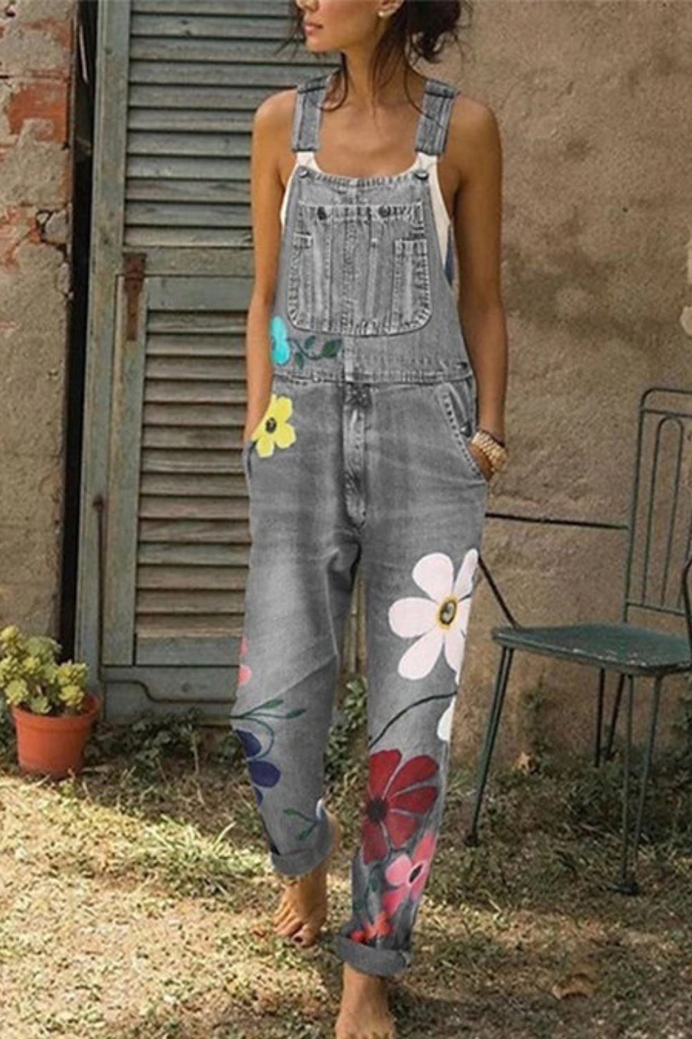 Tracy - Sleeveless Denim Overalls