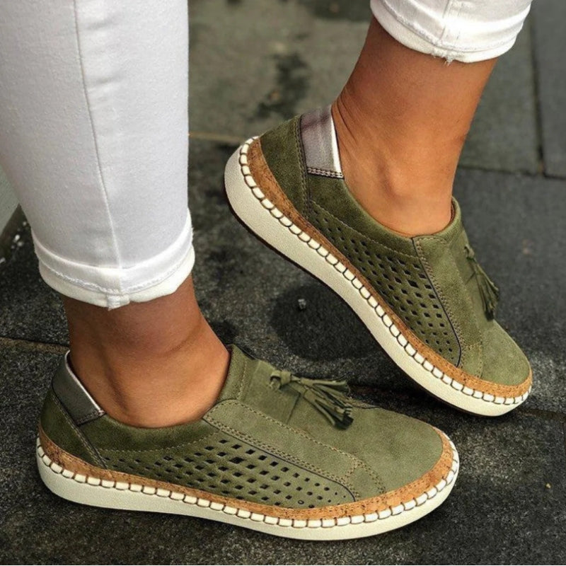 Women's Casual Perforated Slip-On Sneakers