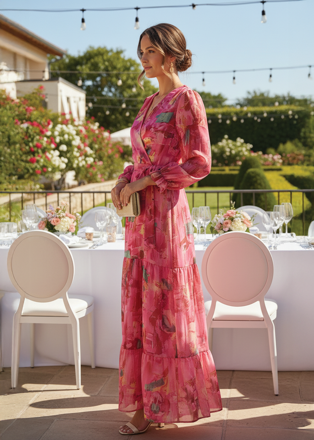 Maria - Wrap Tiered Maxi Dress