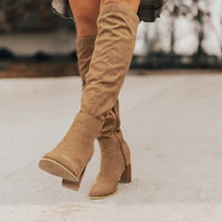 Women's Elegant Knee-High Suede Boots