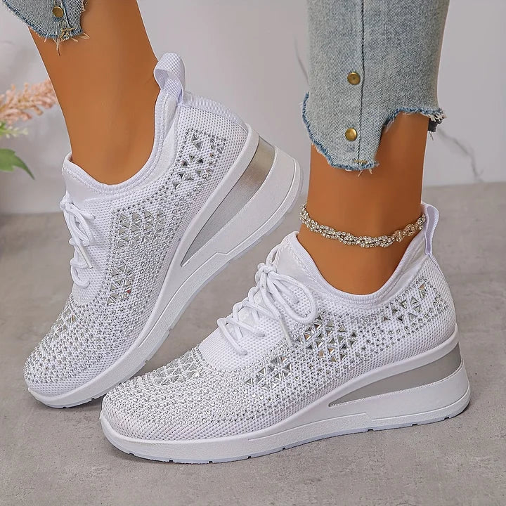 Women's Rhinestone Sneakers with Arch Support