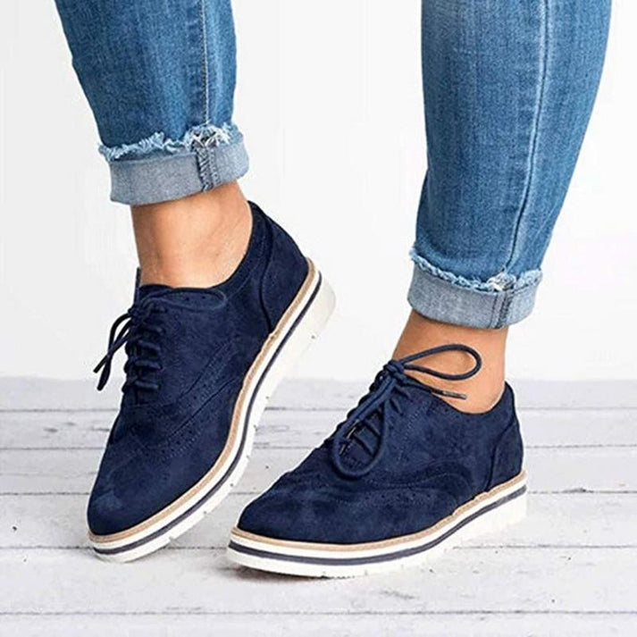 Γυναικεία Οξφόρντ Sneakers με Κορδόνια και Διακοσμητικά Brogue