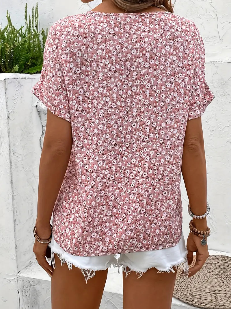 Floral Relaxed Button-Up Blouse
