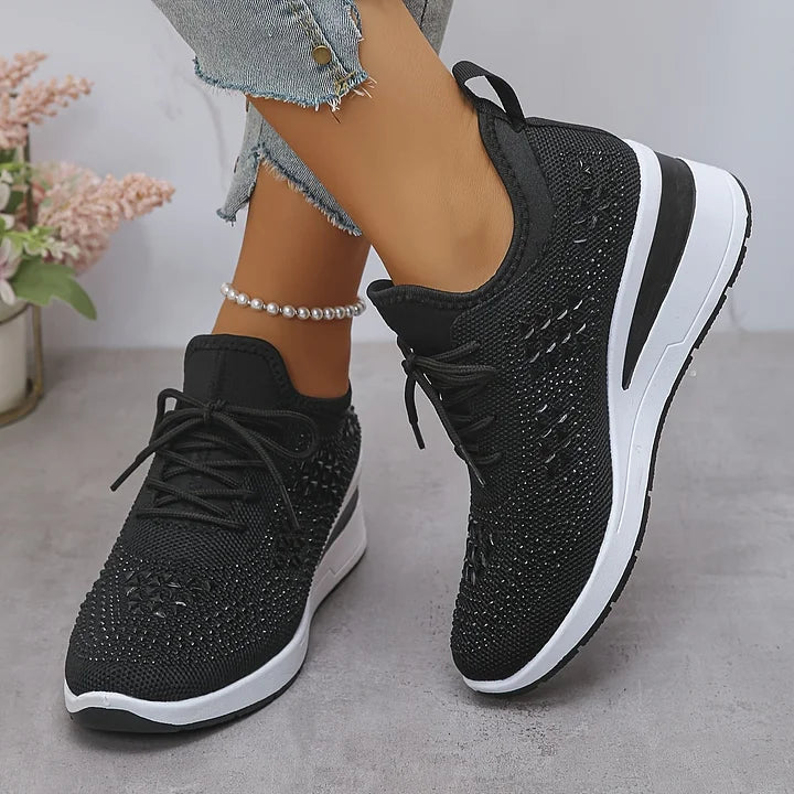 Women's Rhinestone Sneakers with Arch Support