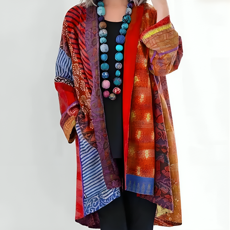 Women's Bohemian Open-Front Kimono Cardigan