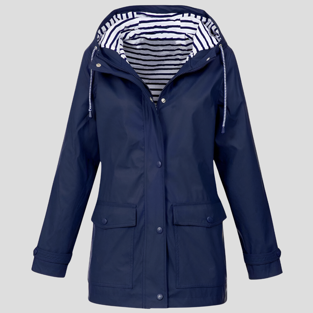 Giacca impermeabile antivento con cappuccio da donna