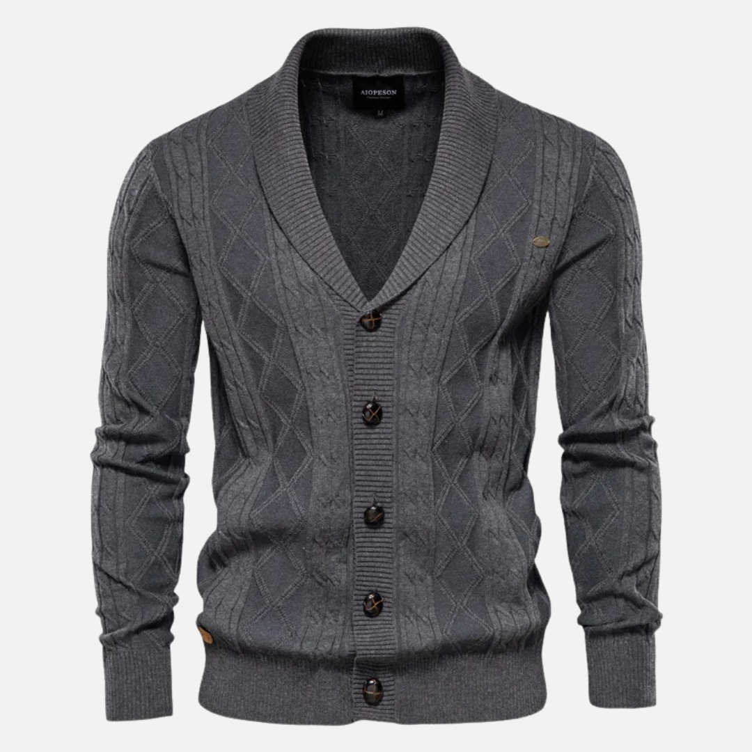 James - Argyle Knit Cardigan