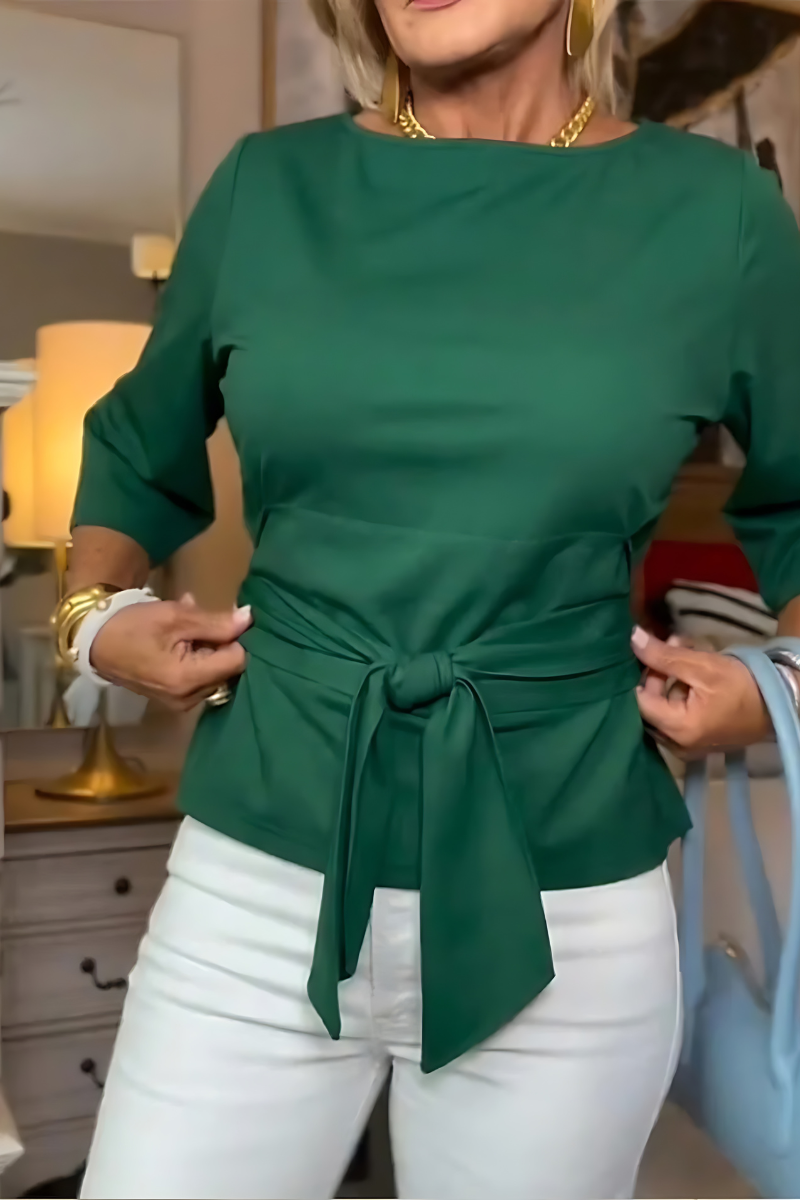 Top de mujer con lazo en la cintura y cordón ajustable