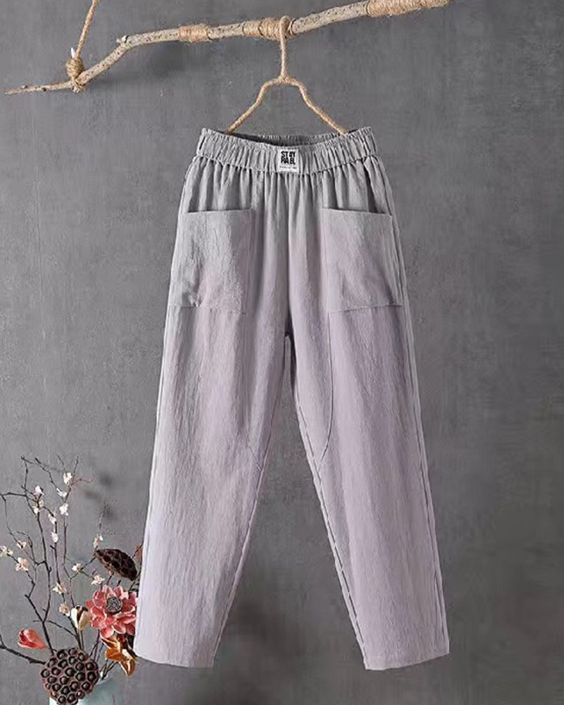 Women's Relaxed Casual Pants with Elastic Waist