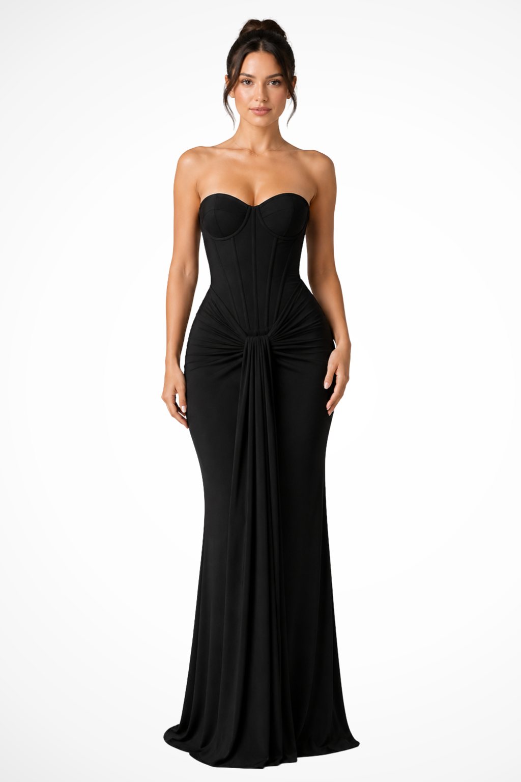 Robe longue sirène bustier en dentelle pour femme