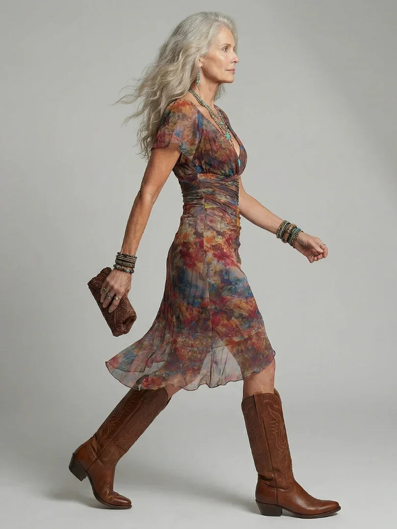 Robe midi dos nu pour femme avec ourlet asymétrique