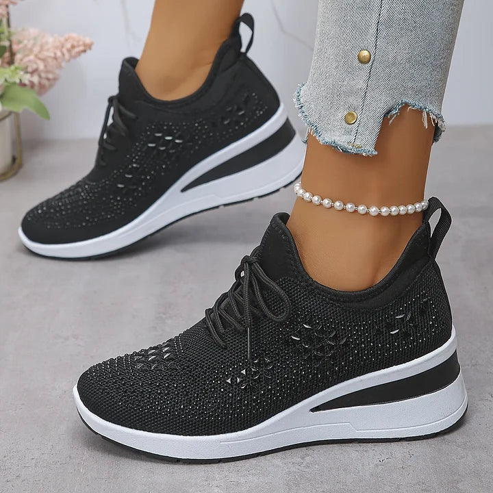 Women's Rhinestone Sneakers with Arch Support