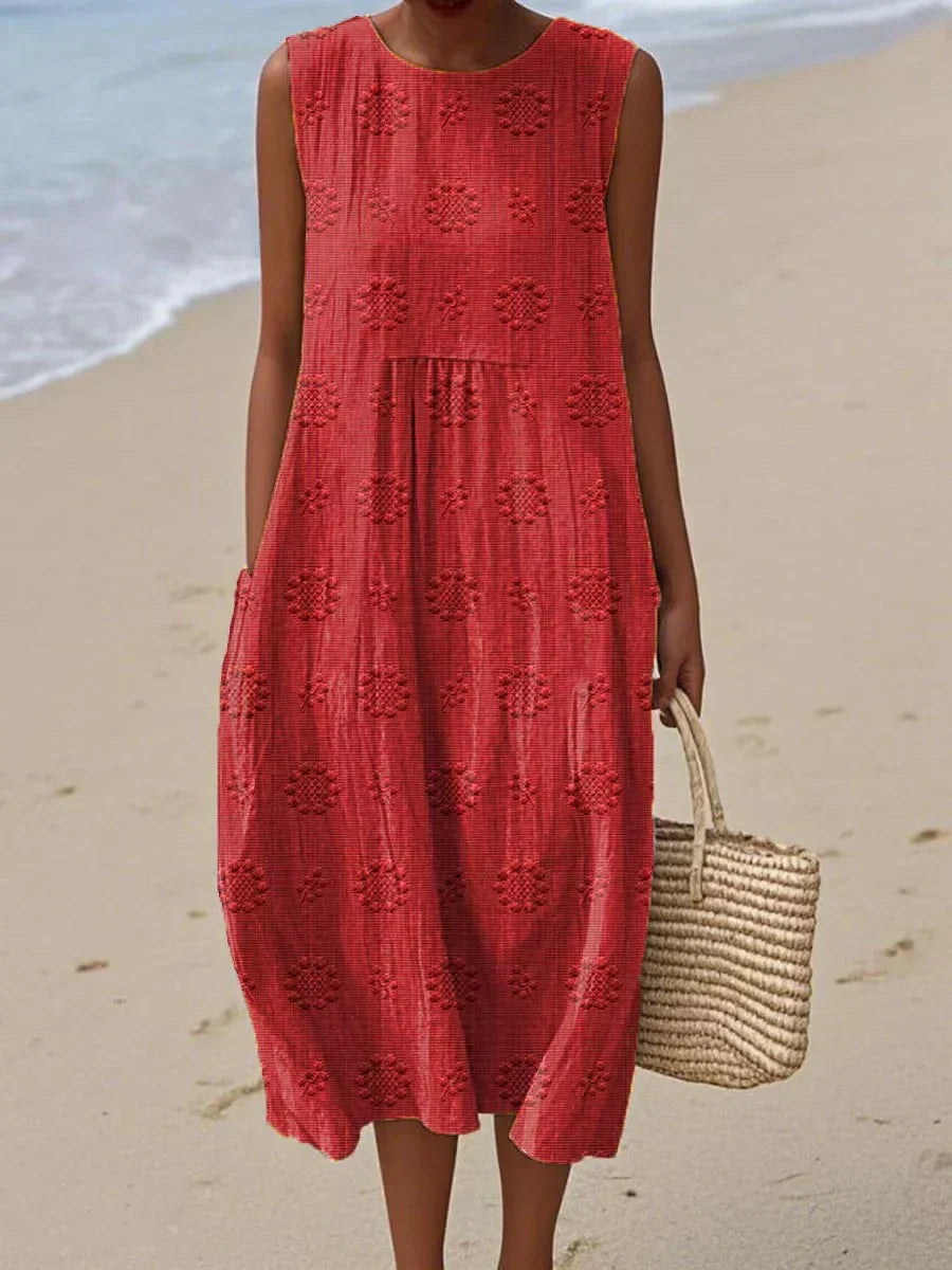 Women's Sleeveless Summer Dress with Pockets