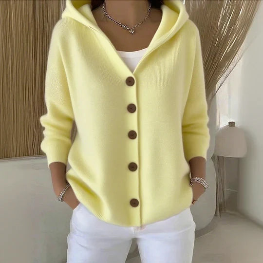 Women's Hooded Cardigan with Button Front