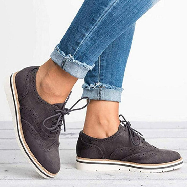 Γυναικεία Οξφόρντ Sneakers με Κορδόνια και Διακοσμητικά Brogue