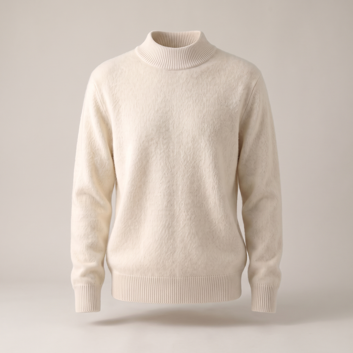Pull en maille côtelée douce à col roulé pour femme