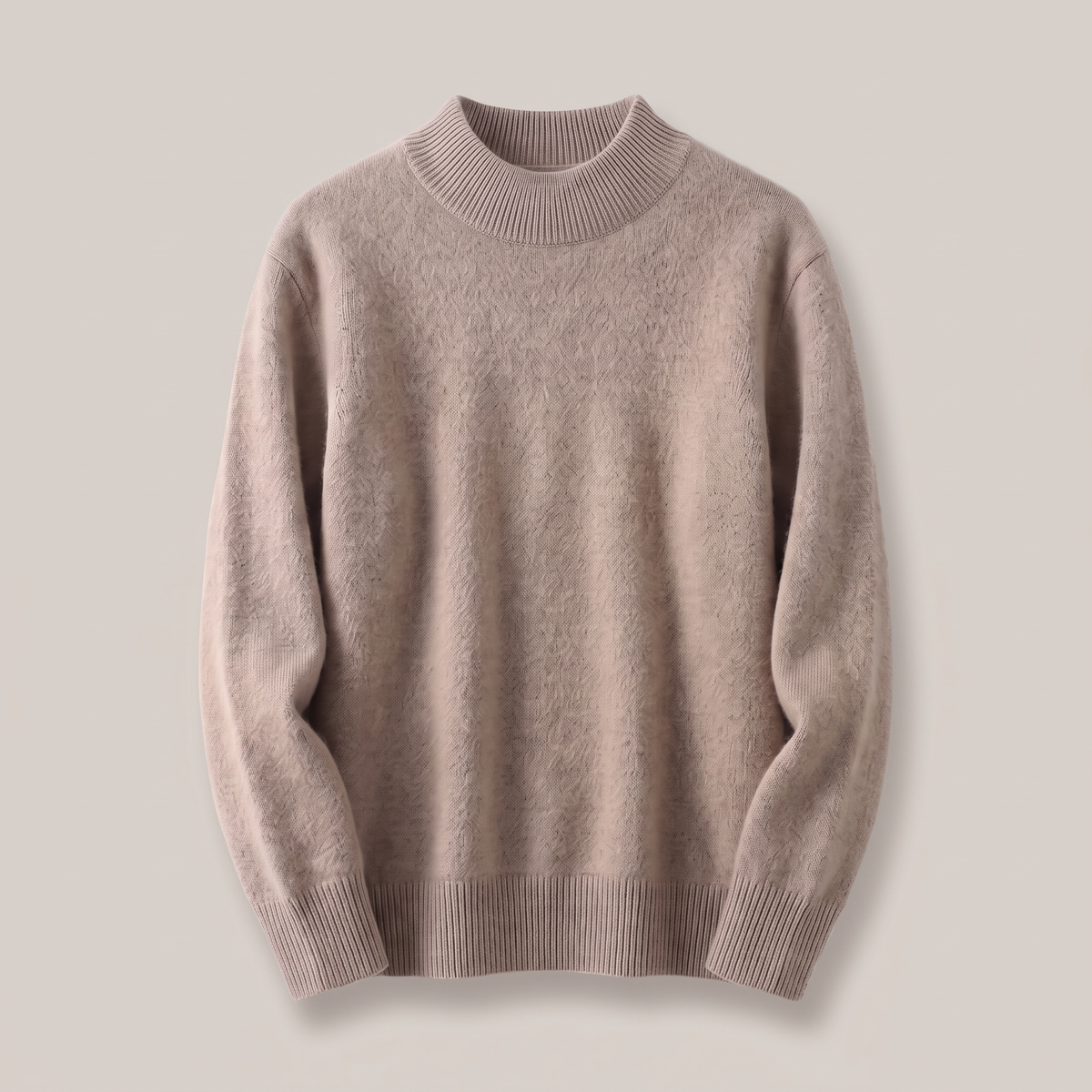 Pull en maille côtelée douce à col roulé pour femme