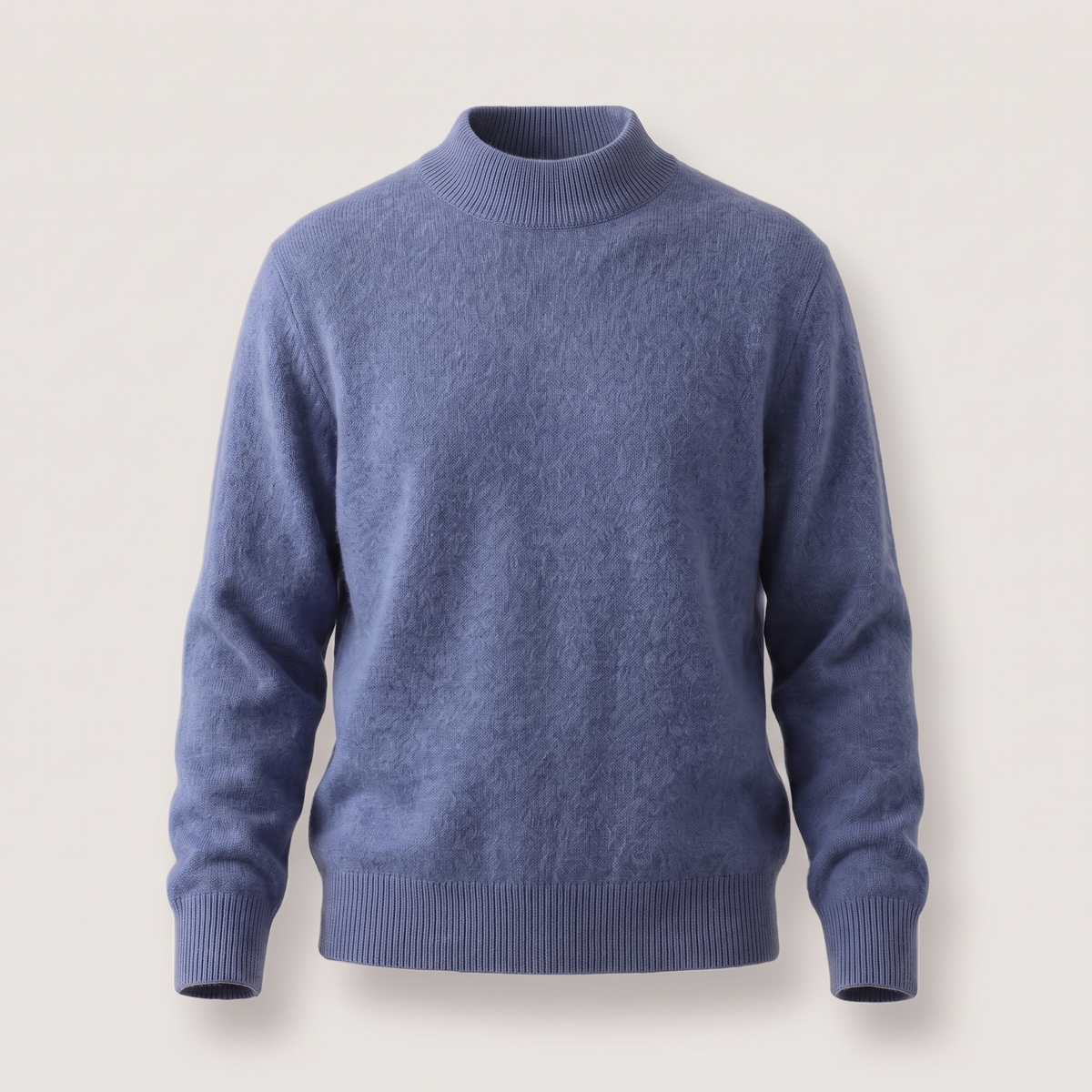 Pull en maille côtelée douce à col roulé pour femme