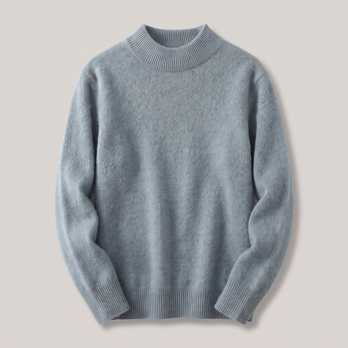 Pull en maille côtelée douce à col roulé pour femme